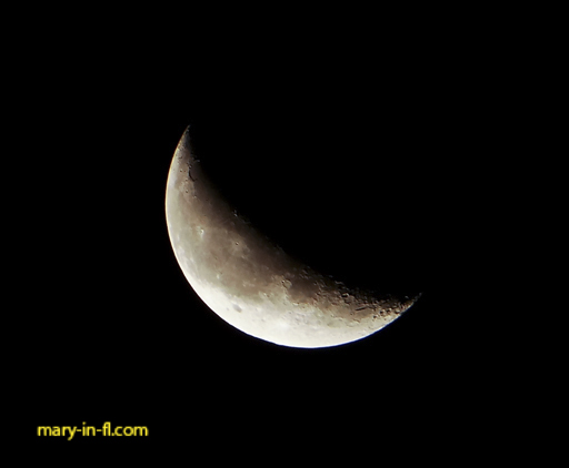 Crescent moon 07-09-2026 as seen in Fort Myers, FL